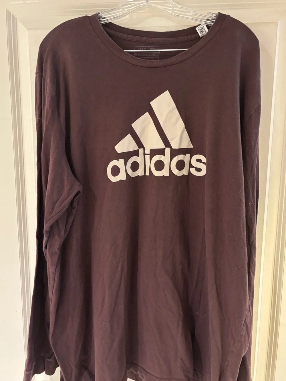 Adidas Men’s Long Sleeve T-Shirt Size 2XLT Cotton EUC Brown Crewneck